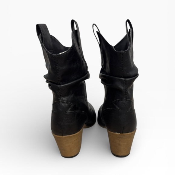 Charles Albert Black Western Cowboy Ankle Boots Vegan Leather Womens Size US 8 - Picture 5 of 8